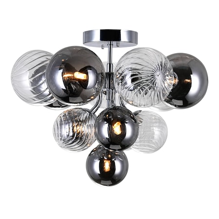 Cwi Lighting Pallocino 6 Light Flush Mount With Chrome Finish 1205C16-6-601
